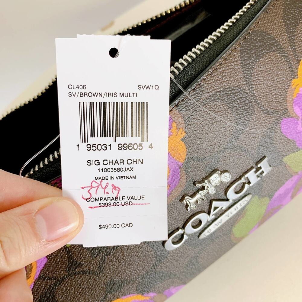 Coach CL406 Charlotte Shoulder Bag In Signature Canvas IN Brown Iris Multi - Picture 10 of 10